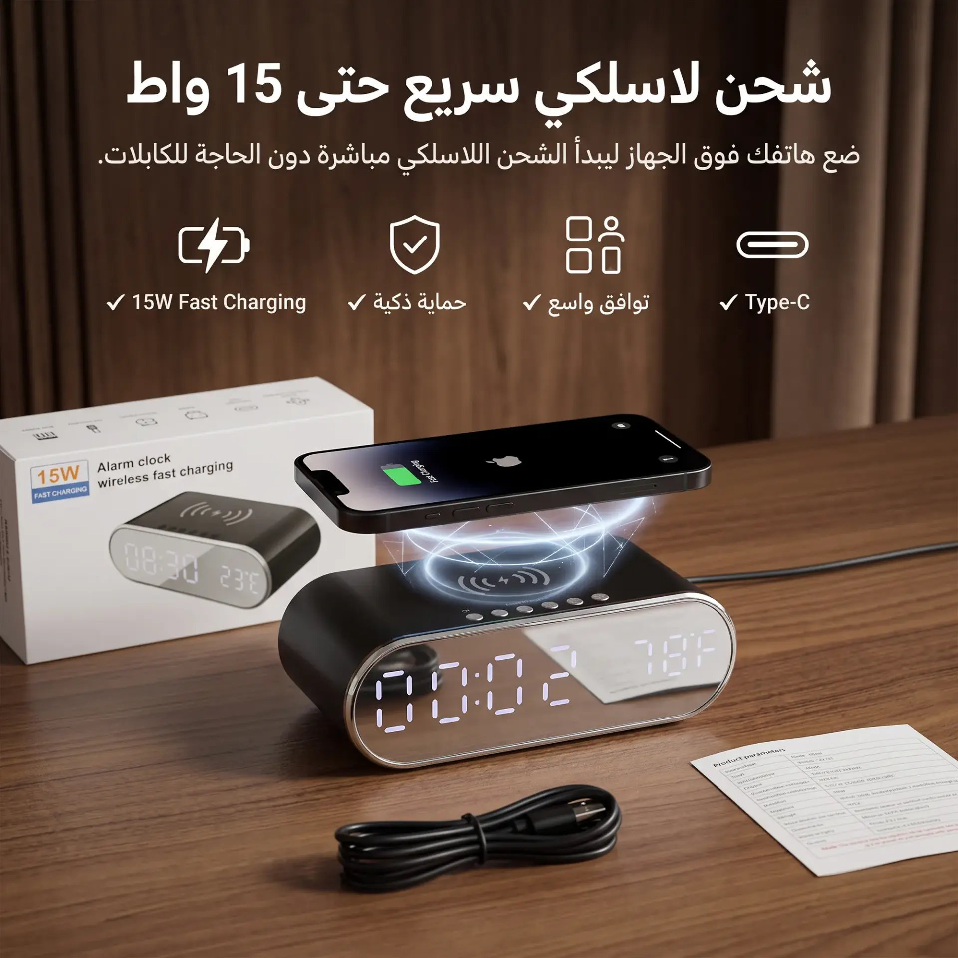 منبه مع بور بنك